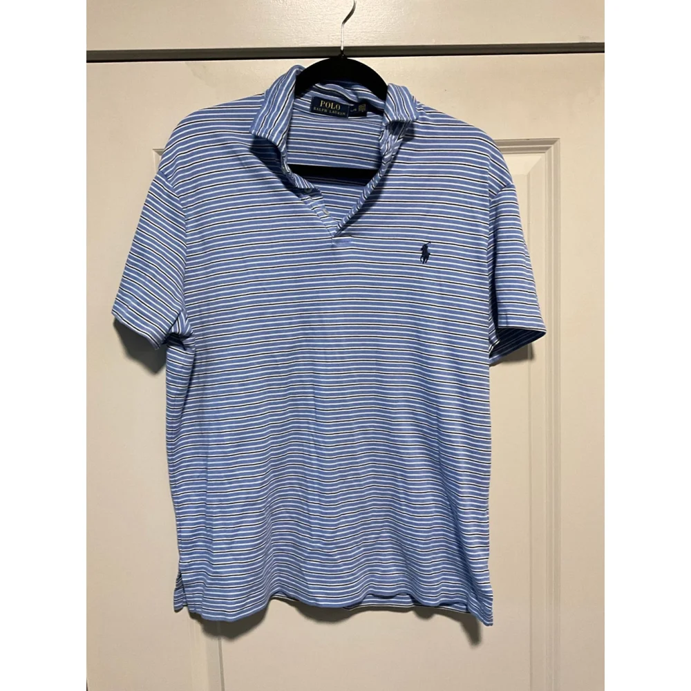 Blue striped Polo Ralph Lauren Classic Fit Polo Shirt Large
